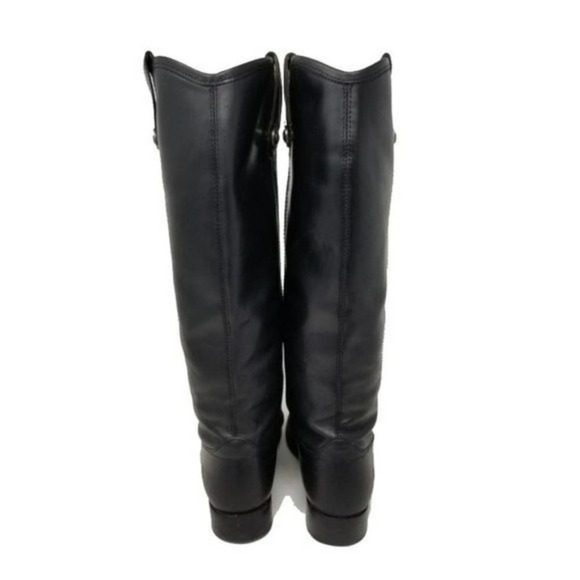 Frye Melissa Button Lug Tall Knee High Riding Equestrian Inspired Boots Black 6 - Picture 5 of 8